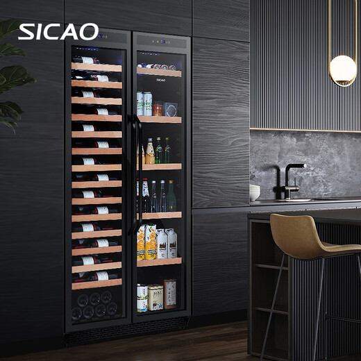 Xinchao (SICAO) recommended wine cabinet, constant temperature wine cabinet, double-door, home wine cabinet, ice bar, air-cooled, embeddable fruit beverage refrigeration, fresh-keeping wine cabinet, refrigerator JC-260 JC-260 wine cabinet + ice bar