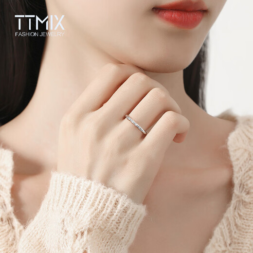 TTMIX couple platinum ring pt950 platinum men and women curly grass pattern new Chinese style gold hoop ring 10# 5.3-5.5g