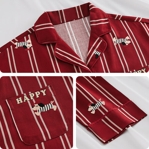 La nouvelle année de mariage et de mariage de Han Ziduo de Big Red Couple Pyjamas for Women, Summer Short à manches à manches et mariés Dowry Men’s Home Clothes Z3890 Femme Z3897 Male Ice Silk Style XL Femme Female 163-172cm, Recommandé Poids 1