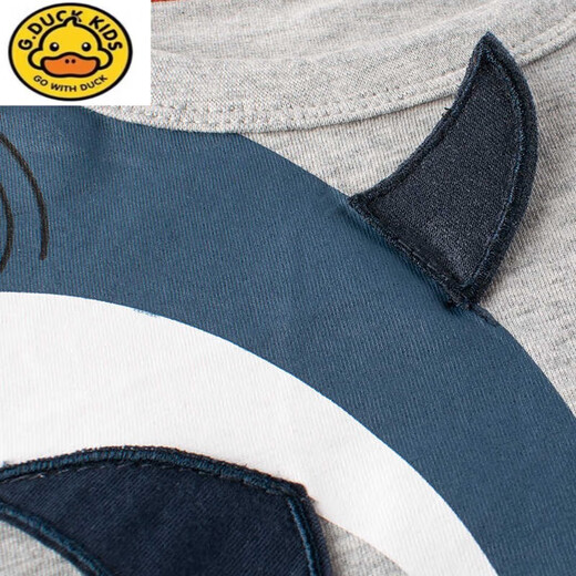 
G. DUCKKIDS boys pure cotton short-sleeved T-shirt summer clothes children's clothing children's baby round neck fashionable top small and medium-sized shark half-sleeved trendy short-sleeved 9272 meters white 90 cm
