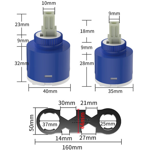 KEGOO faucet hot and cold ceramic valve core 35/40 multifunctional disassembly wrench shower basin repair accessories K5084