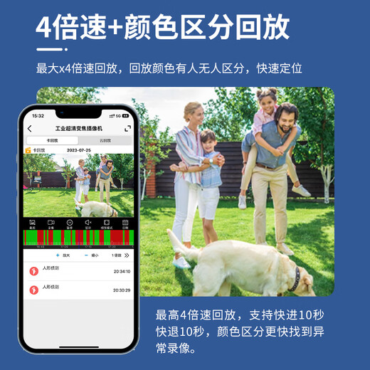 高斯贝尔监控摄像头家用室外360度无死角夜视全景无线超高清4K监控器户外农村无需网络手机远程自动旋转 [送10年流量]300倍变焦+三镜头+送足128G