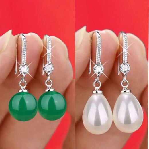 Wanmu 2025 sterling silver 9999 silver earrings women's temperament pearl ear hooks anti-allergic white silver ear hook pearls