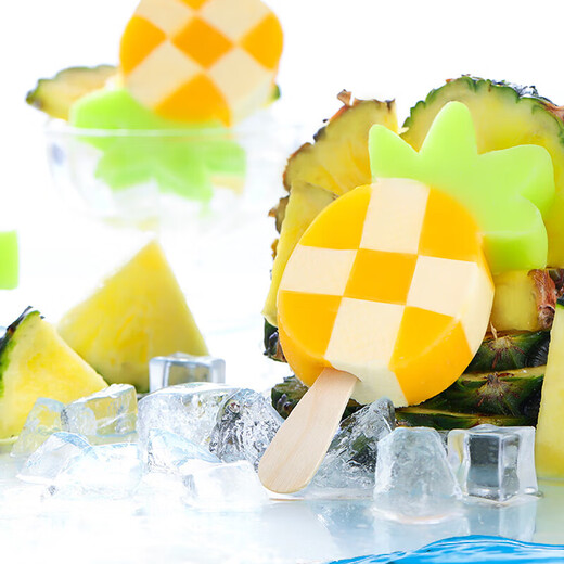 Yili yili Ice Factory Eis Eis Eis am Stiel Nostalgic Kaltes Getränk Pfirsich Ice Blueberry Ice Ice Ice Ice Cream mit Ananas 15 Stücke (1050 g)