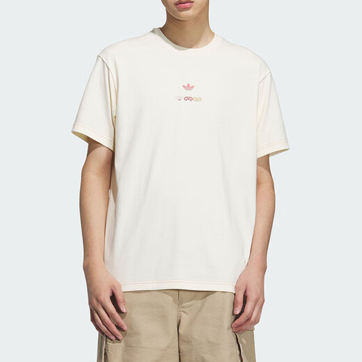 阿迪达斯 （adidas）男装 秋季新款TOUR SS TEE 棉质舒适亲肤透气运动短袖圆领T恤 KC1429/乳白色 L