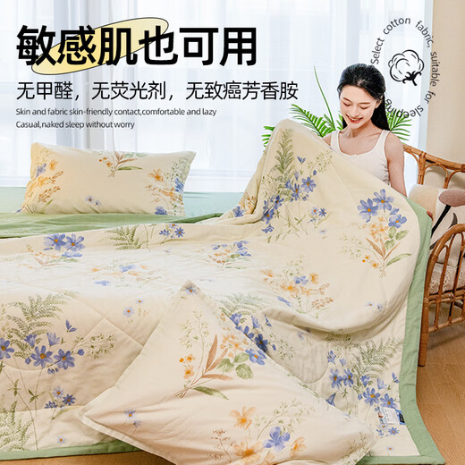 Yunjin Full Cotton Air Conditioner 100% reines Baumwollsommer Kühle Quilt Ein Typ antibakterieller dünner Quilt -Sommer -Quilt kann gewaschen werden.