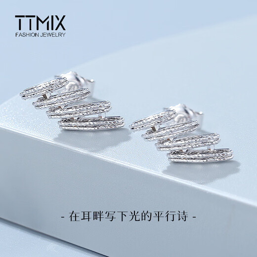 TTMIX Fashion Car Flower Platinum Earrings Women's pt950 Platinum Earrings Temperament and High-end Feeling for Your Girlfriend 3.5-3.7g