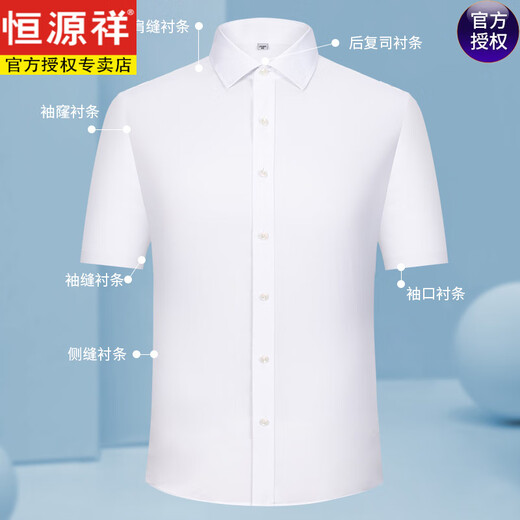 恒源祥【200支DP免烫】纯棉格子衬衫男短袖夏季休闲男士全棉半袖衬衣 短袖DX6624 紫条 新升级DP成衣免 38 165 [体重100斤-125斤]
