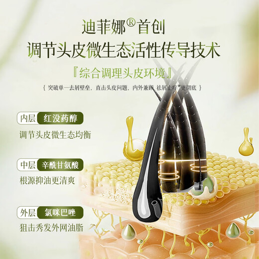 迪菲娜红没药醇多肽洗发水680ml 控油蓬松洗发露女/男士洗发露洗发膏