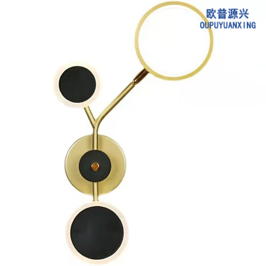 
XMSJ wall lamp bedroom bedside lamp modern simple Nordic creative living room background wall lamp corridor light luxury LED lamp YX1047 black 38m+ warm light