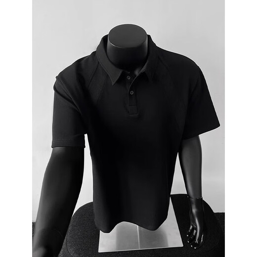 Digada Space Cotton Front Schulter-Polo-Hemd Kurzarm T-Shirt Herren Sommer Neustiche American CleanFit Paar Top CQS-873 Grau L