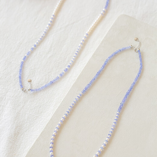 IosnIOSN Natural Tanzanite Freshwater Pearl Silver Necklace/Bracelet Creative Matching Temperament Design Bracelet Type B