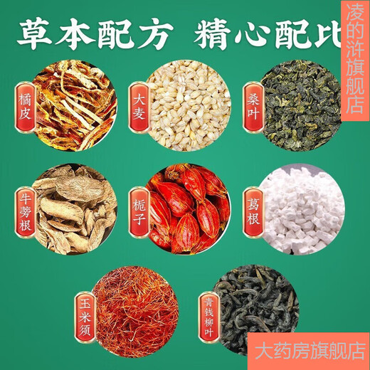 北京同仁堂玉米须桑叶茶青钱柳牛蒡根大麦葛根玉米须桑叶茶水泡茶 1盒