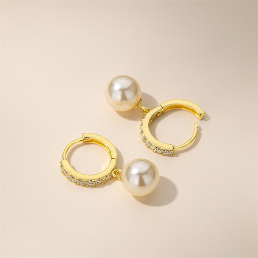 Qlady rhinestone imitation pearl earrings, feminine and high-end, 2025 new silver earrings, earrings, birthday gifts