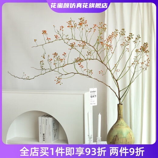 Wen Shi Ou Shan Returns Natural Plant Dried Flower Bouquet Living Room Decoration Wabi-sabi Wind Flower Arrangement Dried Branches Decorative Ornaments Dried Branches Southern Snake Vine Dried Flowers 3 Branches 80-100cm