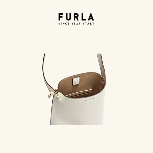 芙拉（FURLA）【618】【平台专供款】MIANOVA牛皮大号女士单肩包水桶包 白色
