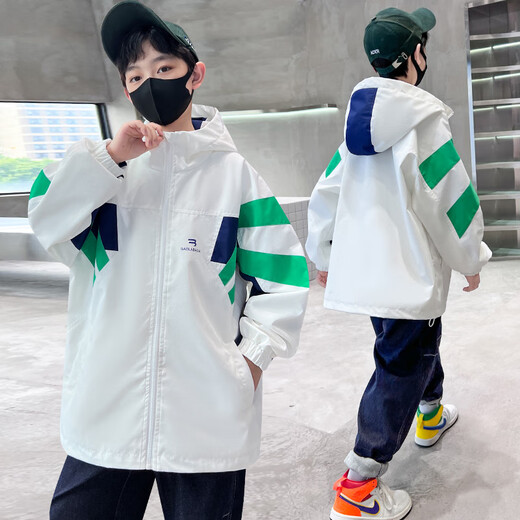 McDouble Bear Boys' Jacket Spring and Autumn New Trendy Children's Clothing Street Boys' Autumn and Winter Casual Jackets Children's Spring Clothing Navy 160