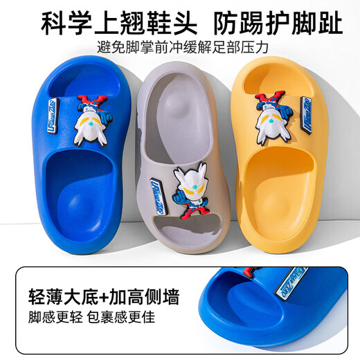 Pig Daddy children's slippers summer boys home indoor girls non-slip wear-resistant soft bottom self-operated 6-12 years old sandals yellow 22