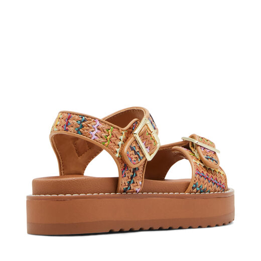 STEVE MADDEN Girls Gal Wedge Sandals Cognac Multicolor 13 Little Kid