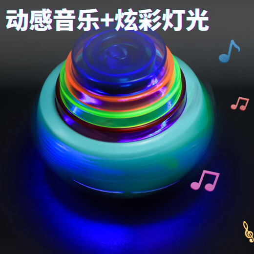 
He Jiangong flash music gyro colorful rotation cool light rotation gyro boy and girl outdoor glowing toy macaron color sound and light gyro - random color