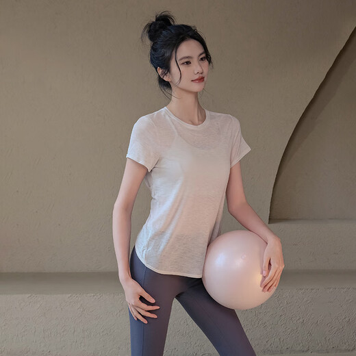 ACKDCS Yoga Wear Top Women's Hollow Beautiful Back Sports Short Sleeve T-Shirt Pilates Fitness Suit Summer Forest Green S S Recommendation 80-95Jin Jin is equal to 0.5 kg