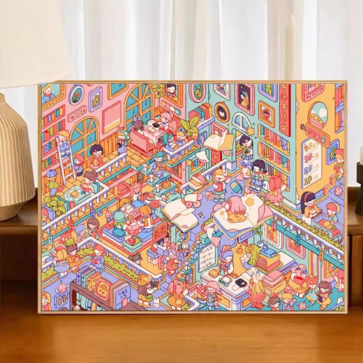 
Jiatuling Milk Farm Digital Oil Painting Super Complex 2024 New Cartoon Diy Coloring Painting Filling Treasure Bay Oil Painting Z695 Milk Fragrance Town Gate 50*65CM DIY Pig Brush + Eight Generations Solid Heart