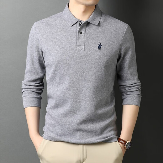
Legend Paul Paul POLO shirt men's long-sleeved T-shirt pure cotton middle-aged dad spring and autumn clothes high-end top clothes autumn clothes body 6626 red 15XL 165/m/48