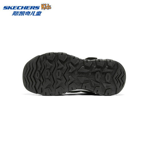 Skechers Children's Sandals Summer Baotou Outdoor Non-Slip Sports Breathable Big Children's Casual Light Soft Soled Beach Shoes Black/Lemon/BKLM 35