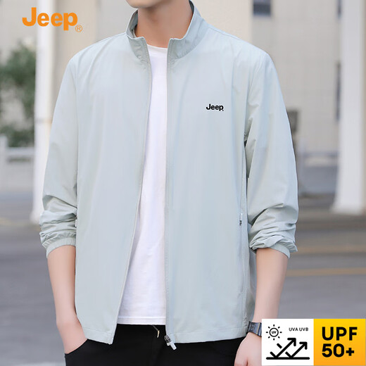 Jeep (JEEP) sun protection clothing, summer, light, cool, anti-UV, breathable, outdoor fishing men's stand-up collar jacket, Father's Day gift
