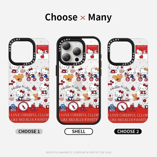 Belle Ten Cent (MSMF) Sanrio Apple Magnetic Phone Case Magsafe Cartoon Cute Girl Heart Katie Cat Advanced Wireless Charges Two-in-1 APPLICABLE CAS DE PROTECTION ANTI-FALL FEMMES [MAGNÉTIQUE] Melody-BG693G iPhone16