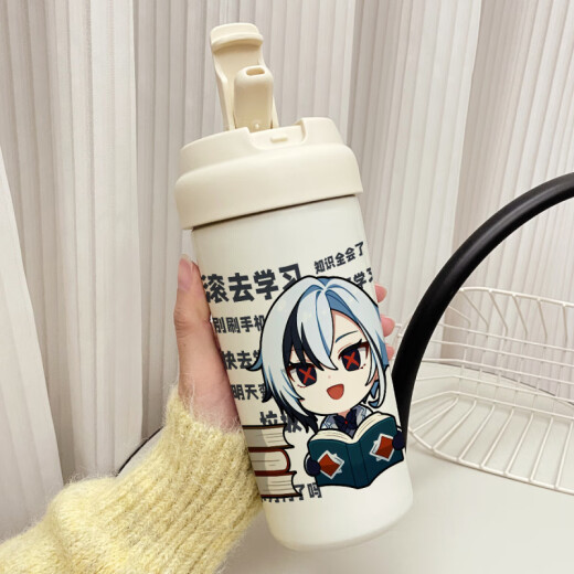 原神二次元莱欧斯利那维莱特游戏周边双饮保温杯316不锈钢大容量 T9194申鹤【双饮保温杯--无挂绳