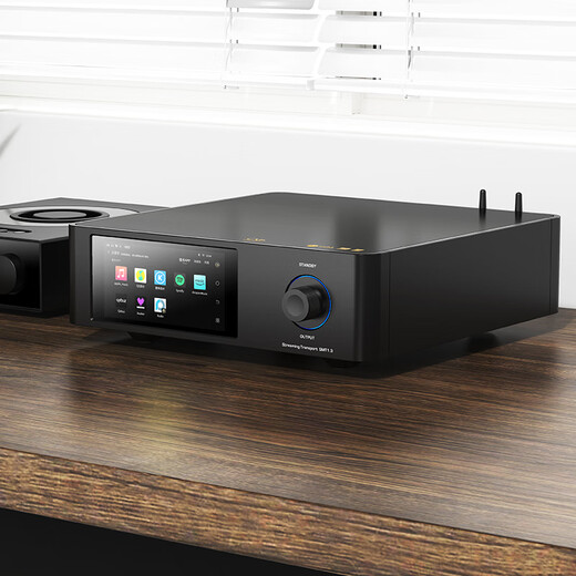 Shanling SMT1.3 Desktop Streaming Media Turntable Digital Broadcast Processor High-Fidelity Dual-Band WiFi6 Transmission NAS Function Black Get 64Gu Disk with Order and L8 with Order