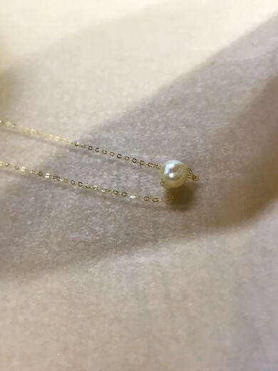 Iosn Yuhuang Queen Japan Akoya Seawater Pearl Passepartout 18k Gold Clavicle Chain Extra Fine Single Bead Necklace Pendant Small 5.5-6 43 cm