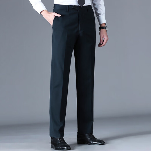 
Pier Cardan trousers men's spring and summer thin middle-aged men's high elastic non-iron comfortable straight pants casual breathable suit pants F9906 blue 36 (2.9 feet waist)