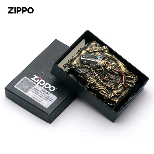 ZIPPO打火机正版芝宝防风煤油火机重盔甲黑白无常复古送新年礼物 黑白无常-银(单机不含油)DY9902T