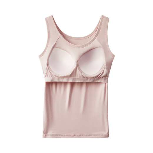 XCFreht [1484 Rückkauf] Modal Damen-Hosenträgerweste in integriertes Brustkissen lang atmungsaktives und bequemes Westenmodell [Gray + White] Zwei Teile 3xL empfohlen [150-170jin [Jin entspricht 0,5 kg]]