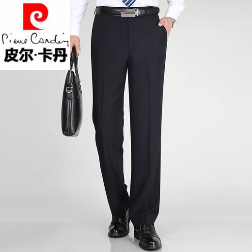 皮尔卡丹休闲西裤男士夏季薄款垂感直筒裤高端桑蚕丝商务通勤中年西装裤男 浅卡其 6630【夏季】 薄款 29 (2尺2)腰围