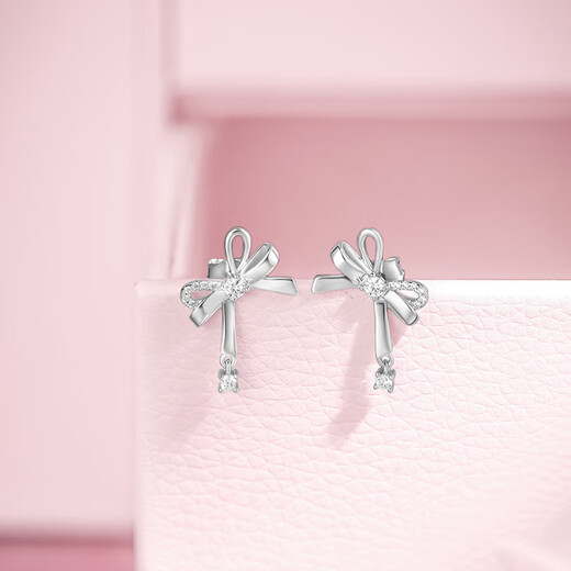 Saturday Fortune Earrings Women's Bow Earrings S925 Silver High-Quality Birthday Gift J0914935 Pair