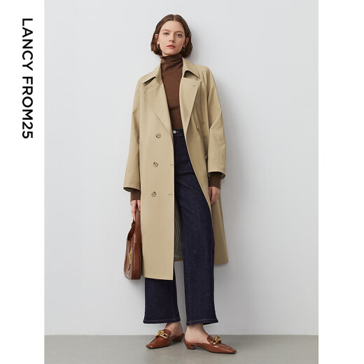 Langzi Armario básico Classic Breatbreaker Coat Windbreaker de doble pecho
