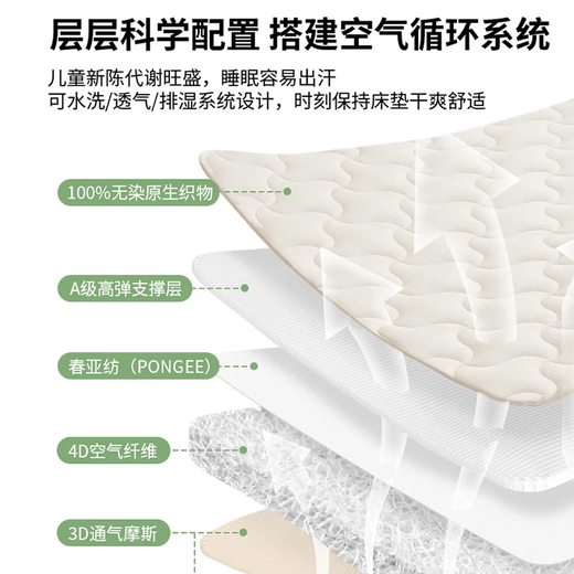 DaleBack baby mattress Class A maternal and infant grade formaldehyde-free baby can sleep newborn children spliced mattress air fiber mattress 11CM thick 7A grade maternal and infant spine protection integrated model 180cm*200cm