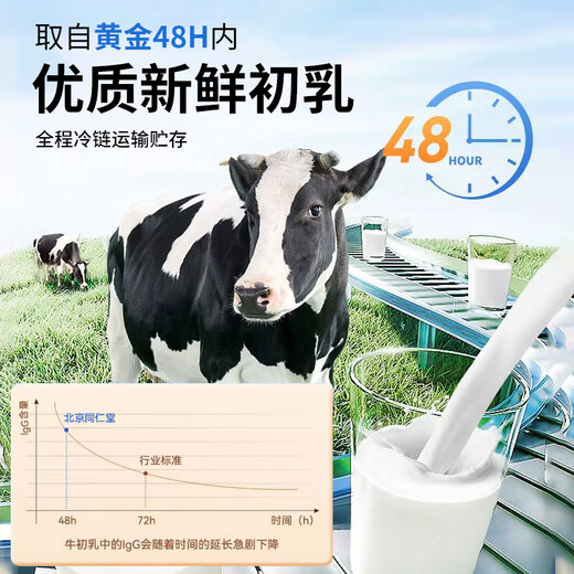 北京同仁堂牛初乳免疫球蛋白冻干粉胶囊增强免疫力提高抵抗力儿童老人 1盒【买二送一】