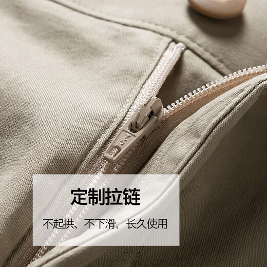 七匹狼休闲短裤男士夏季冰爽轻薄舒弹透气时尚直筒固色纯色五分裤子男装 701(卡其)-薄款舒弹 30