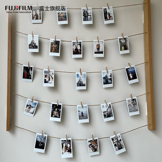 Fuji (FUJIFILM) instax instant camera 3-inch mini photo paper film roll 3-inch double pack + refrigerator magnet + photo album containing 20 pieces of white-bordered photo paper Official standard