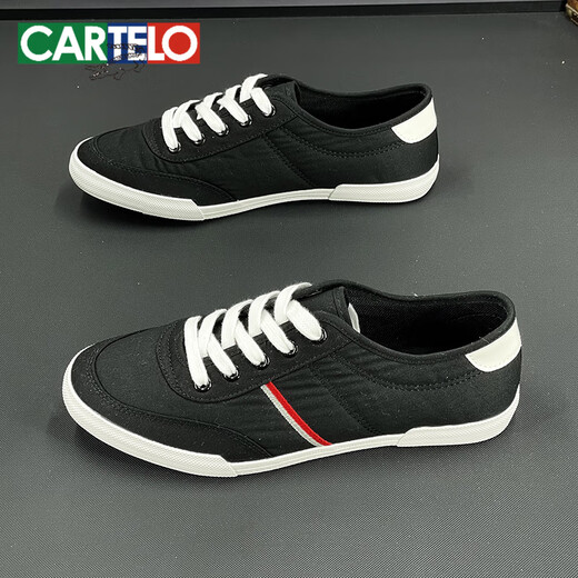 
CARTELO small white shoes for men in summer low top breathable 2025 new Korean version casual thin soft bottom flatbed driving canvas shoes for men white 9272 38