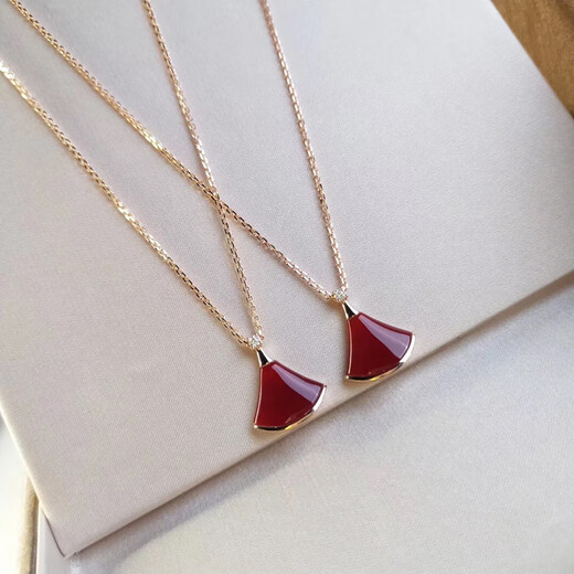 Yadige 2025 new style female simple light luxury Internet celebrity fan white mother-of-pearl carnelian clavicle chain for girlfriend 18K rose gold carnelian necklace