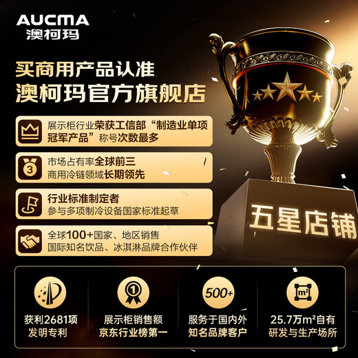 澳柯玛（AUCMA）展示柜冷藏保鲜柜 双开门立式冰柜饮料柜 商用冰箱风直冷超市便利店啤酒水果蔬菜柜 风冷无霜1.2米 875升 镀膜玻璃880TWXC