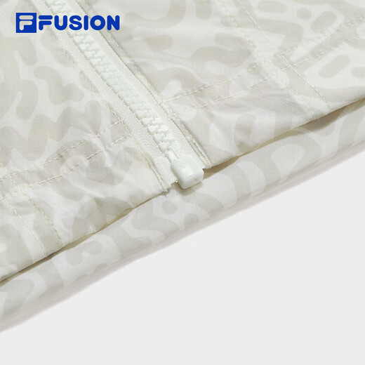 
FILA FUSION Fashion Couple Woven Jacket 2025 Autumn New Sunscreen Cool Hooded Top Cloud White-WT XS 160/84A/XS
