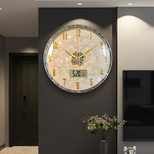 Zunner wall clock living room 2026 new light luxury high-end home high-end modern simple high-end art clock wall hanging perpetual calendar model large size