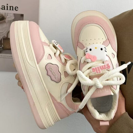 
RONGXITU pink thick-soled bread shoes for boys and girls versatile casual board shoes 9905 black 30 -34 whole box shot 50 pairs