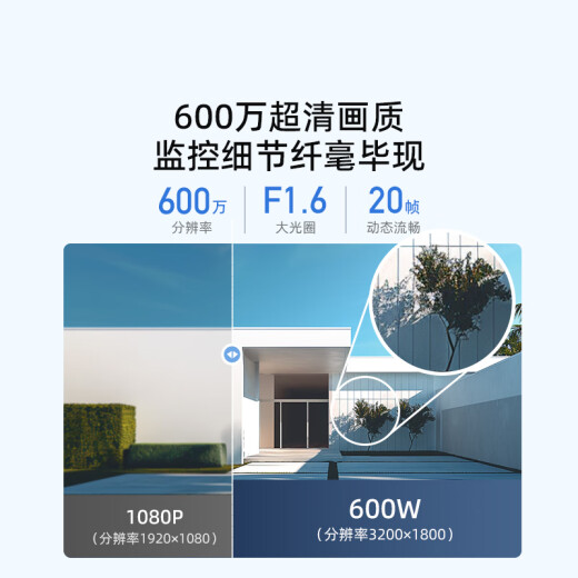 360室外摄像头6 6MP版600万超清像素家用无线监控器手机远程监控宠物户外家庭监控高清防水夜视